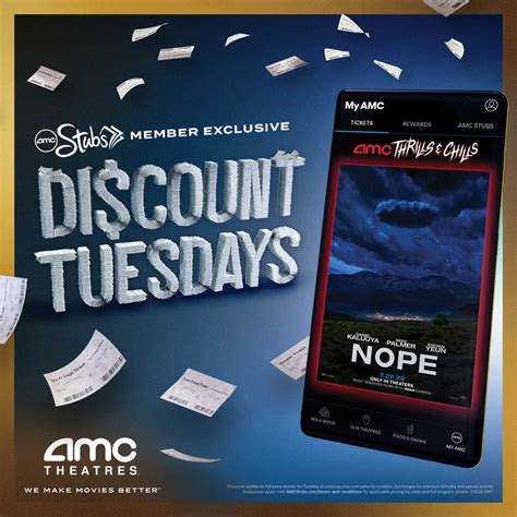 Amc discount tuesdays - What You Need to Know About the AMC Tuesday Discount From now through October, members of AMC's Stubs Insider loyalty program can get Tuesday movie tickets for $5 plus tax. Sign up for our trending newsletter to get the latest news of the day. They're still doing Discount Tuesday, but as of a year or so ago, it's $6.50 in most states, not $5.